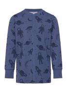 Bamboo Grandpa Sweater L.s Blue Astronaut Blue Geggamoja