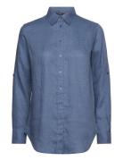 Relaxed Fit Linen Shirt Blue Lauren Ralph Lauren