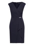 Jersey Cap-Sleeve Cocktail Dress Navy Lauren Ralph Lauren