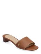 Fay Tumbled Leather Sandal Brown Lauren Ralph Lauren