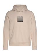 Ombre Embroidered Logo Hoodie Beige Calvin Klein