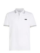 Stretch Pique Multi Tipping Polo White Calvin Klein