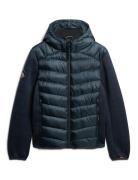 Hooded Knit Storm Hybrid Jkt Navy Superdry