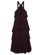 Vmfelicia Sl Ruffle Maxi Dress Exp Burgundy Vero Moda