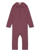 Romper Ls Rib Burgundy Fixoni