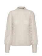 Vmbecca Ls High Neck Lace Top Jrs Noos Cream Vero Moda