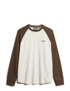 Essential Logo Baseball Ls Top White Superdry