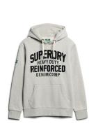 Embroider Script Graphic Hood Grey Superdry