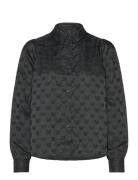 Vmviga Jacquard Ls Shirt Wvn Ga Black Vero Moda