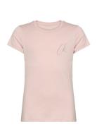 Ck Signage Slim Ss T-Shirt Pink Calvin Klein