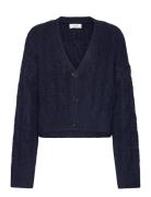 Cable Knit Cardigan Navy Rosemunde