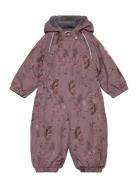 Polyester Baby Suit - Aop Floral Purple Mikk-line