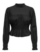 Onlella L/S O-Neck Smock Top Ptm Black ONLY