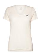 V Neck Tee Cream Lee Jeans