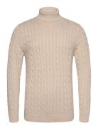 Slhryan Structure Roll Neck W Beige Selected Homme