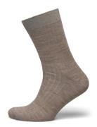 Erina Wool Rib Socks Beige Mp Denmark