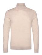 Slhtray Ls Knit Merino Roll Neck Noos Beige Selected Homme