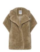 Cheedo Faux Fur Waistcoat Beige Dante6