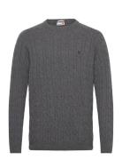 Phillips Brook Cable Crew Neck Sweater Dark Grey Heather Grey Timberla...