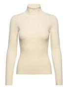 Rib Rollneck Blouse Beige A-View