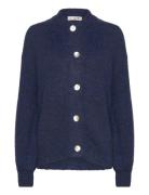 Patrisia Solid Knit Cardigan Navy A-View