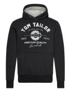 Hoodie With Print Black Tom Tailor