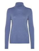 Rmwsofia Wool Ls Roll-Neck Pullover Blue RM By Rosemunde