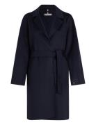 Reg Df Wool Belted Coat Navy Tommy Hilfiger