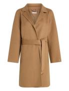 Reg Df Wool Belted Coat Beige Tommy Hilfiger