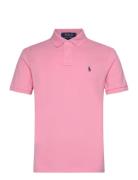 Custom Slim Fit Mesh Polo Shirt Pink Polo Ralph Lauren