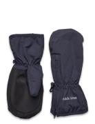 Nylon Mittens W/Zipper Navy Mikk-line