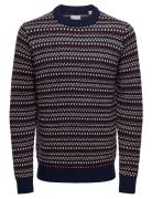 Onsmusa Reg 3 Struc Crew Knit Navy ONLY & SONS