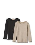 2 Rib T-Shirt L/S Reese Black Wheat