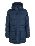 Long Hooded Quilt Puffer Mw Navy Calvin Klein