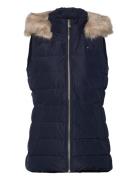 Heritage Down Tyra Vest With Fur Navy Tommy Hilfiger