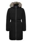 Classic Belted Fur Coat Black Calvin Klein