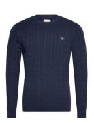 Cotton Cable C-Neck Blue GANT