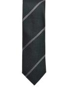 Green White Striped Grenadine Tie Green AN IVY