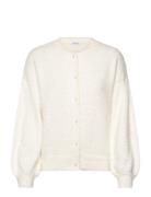 Fluffy Knitted Pearl Cardigan White Bubbleroom