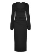 Rudina Puff Sleeve Midi Dress Black Bubbleroom