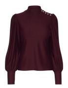 Rifagz Button Blouse Burgundy Gestuz