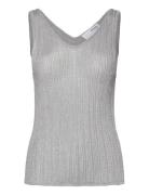 Slfdagni Sl Knit Rib Top Silver Selected Femme