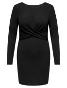 Carqueen L/S Glitter Twist Dress Jrs Bf Black ONLY Carmakoma