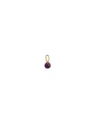 St Drop Charm 5Mm Gold Purple Design Letters