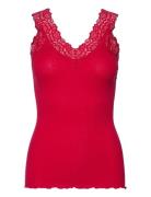 Rwbernadine Sl Lace Top Red Rosemunde