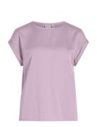 Viellette S/S Satin Top - Noos Pink Vila