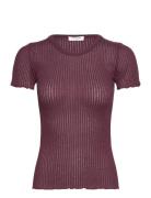 Belize Poinetelle T-Shirt Burgundy Rosemunde