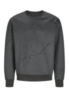 Jjkey Sporty Loose Aop Sweat Crew Ln Jnr Grey Jack & J S