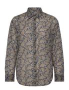 Rel Paisley Cot Silk Shirt Navy GANT