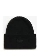 Soft Rib Knit Beanie Hat Black Superdry